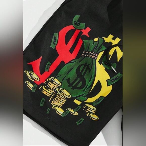 Street Life Skeleton Graphic Drawstring Shorts - Size 36 - Picture 2 of 5